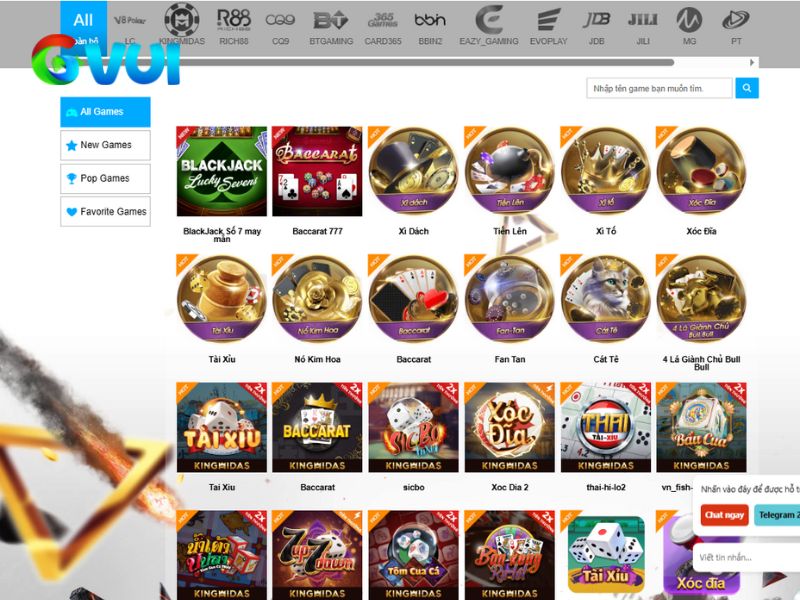 danh muc game bai gvui so huu nhieu tro choi hot - Bongdalu Vip