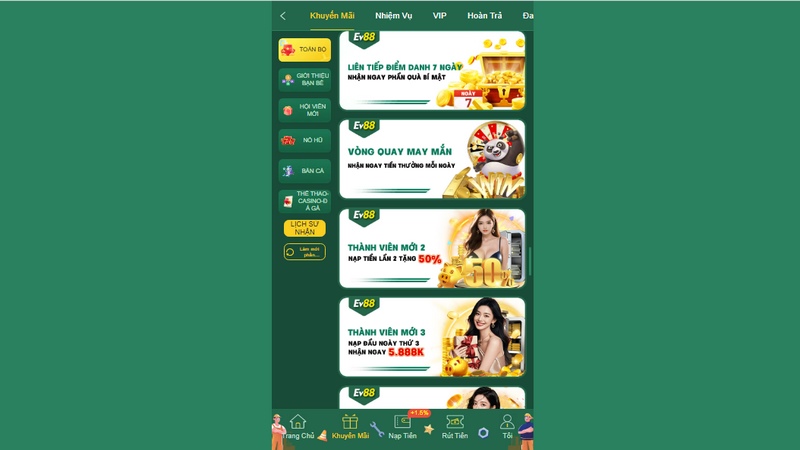 khuyen mai ev88 thuong lon moi ngay - Bongdalu Vip