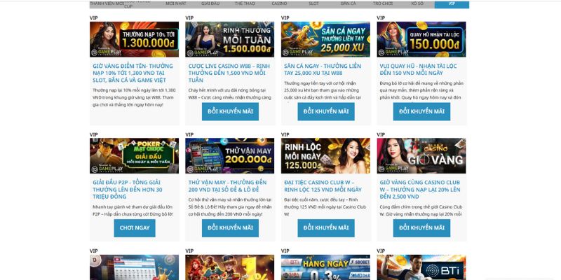 Chuong trinh vip tai w88 cho khach hang than thiet - Bongdalu Vip